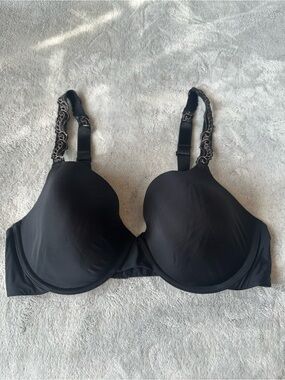 Paramour Black T-Shirt Bra with Lace-Trim Straps